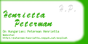 henrietta peterman business card